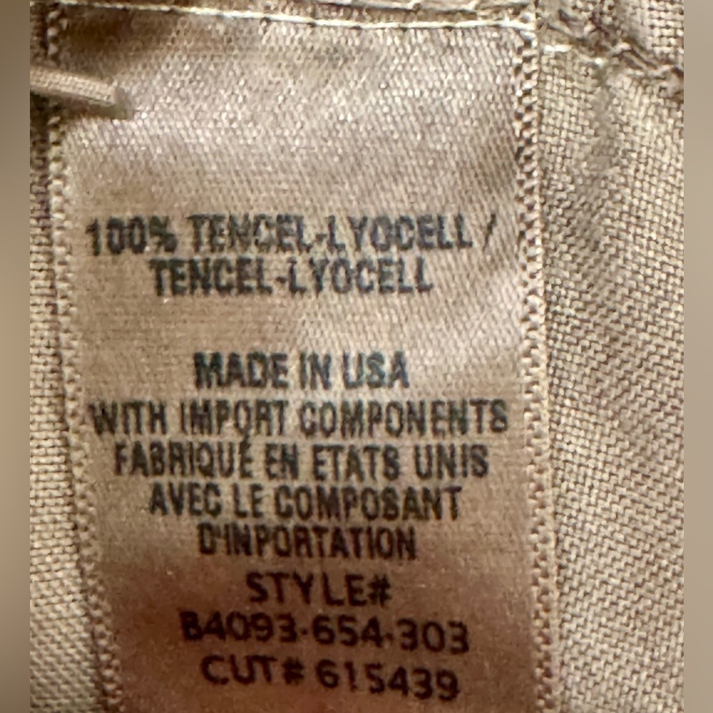 BELLA DAHL EUC Sz L Flowy Button Down Shirt, Tan, 100% Tencel - Picture 3 of 5